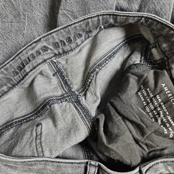 American Eagle Highest Rise Mom Jeans Distressed 12 Black Wash - Picture 9 of 11